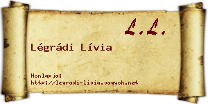 Légrádi Lívia névjegykártya